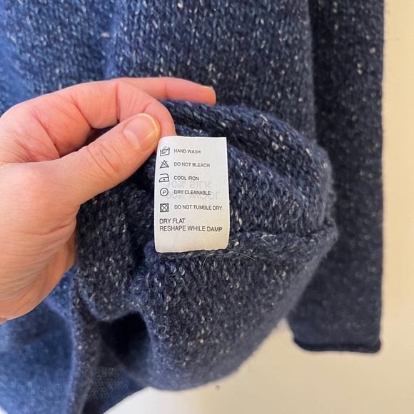 Vintage Ireland's Eye Wool Silk Speckled Sweater Blue Men's M - Picture 9 of 11